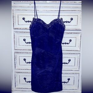 Morgan & Co purple off the shoulder body-con dress with beads Junior’s 11